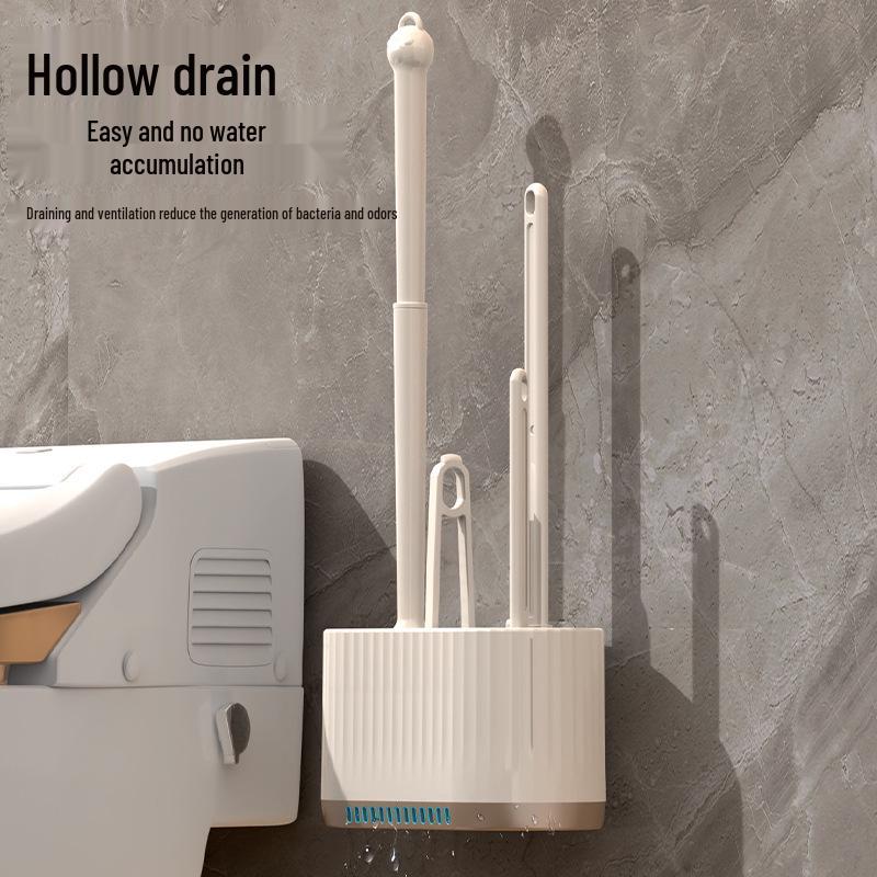 Four-Piece Bathroom Toilet Brush Set with Base - Multi-Functional, No Dead Corners Cleaning.