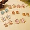 Light Color Dripping Oil Flower Summer Earrings Pearl 2026 New Niche Simple Design Ear Jewelry
