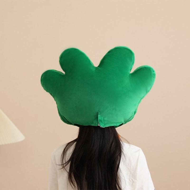 Novel Funny Little Grass Headgear Plush Little Grass Hat Cartoon Plant Headgear Hat Photography Props for Women Men