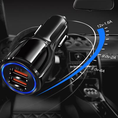 USB-Ladegerät 12/24 V Universal-LED-Anzeige Dual-Port-Schnellladung QC3.0 Bowling-Autoladegerät für Automobile