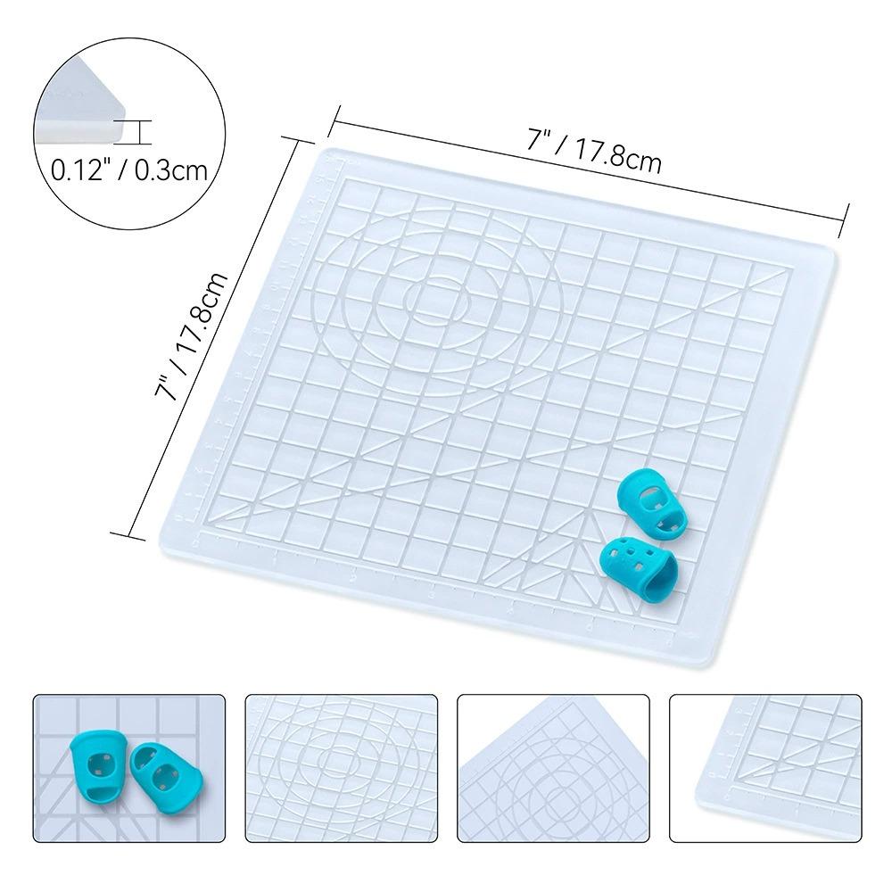 3D Printing Silicone Mat DIY With 2 Finger Protectors Template Drawing Tool Silicone Pad Drawing Tools for Kids Adults