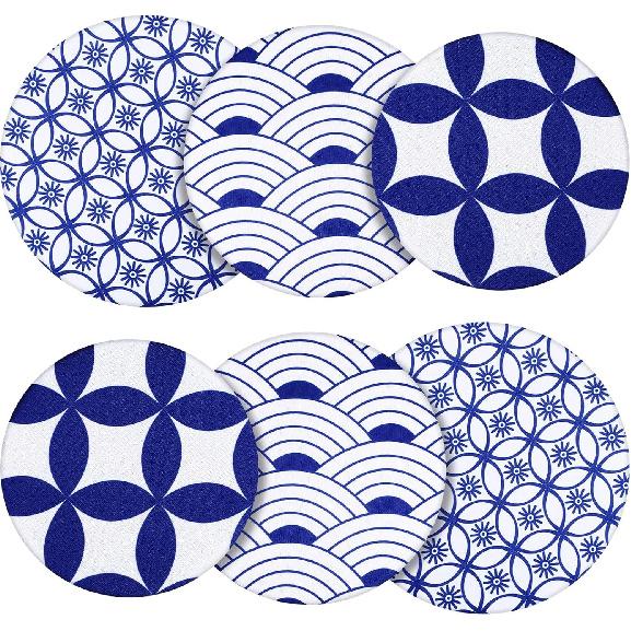 Chinco 6 Pieces Reble Bowl Covers Colorful Elastic Fabric Food Cover for Bowls Food Storage Container Kitchen Picnic (Fruit Style)