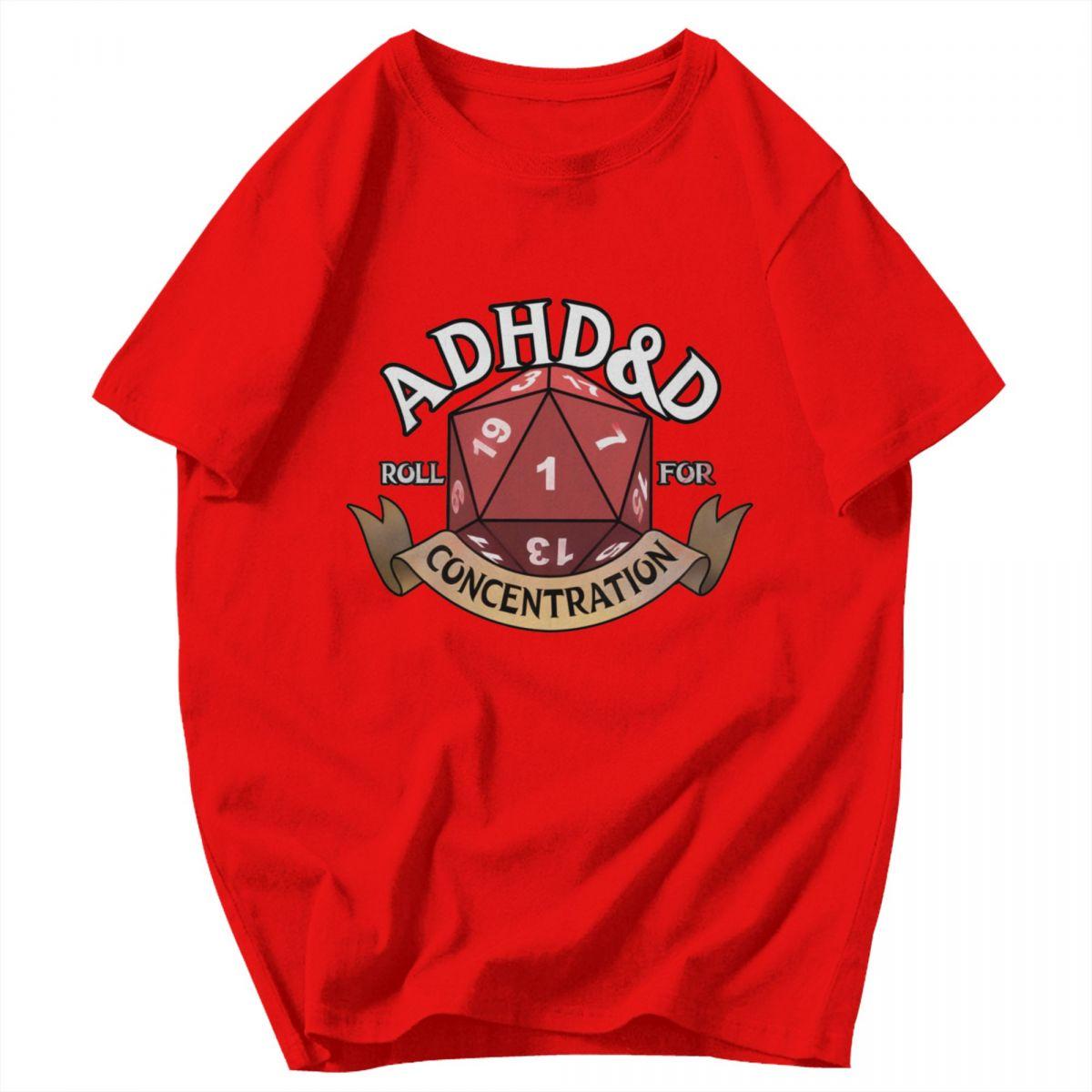 Men T Shirt Awesome ADHDD Roll For Concentration Summer Y2K Graphic Short Sleeve Unisex Clothes T Shirts S