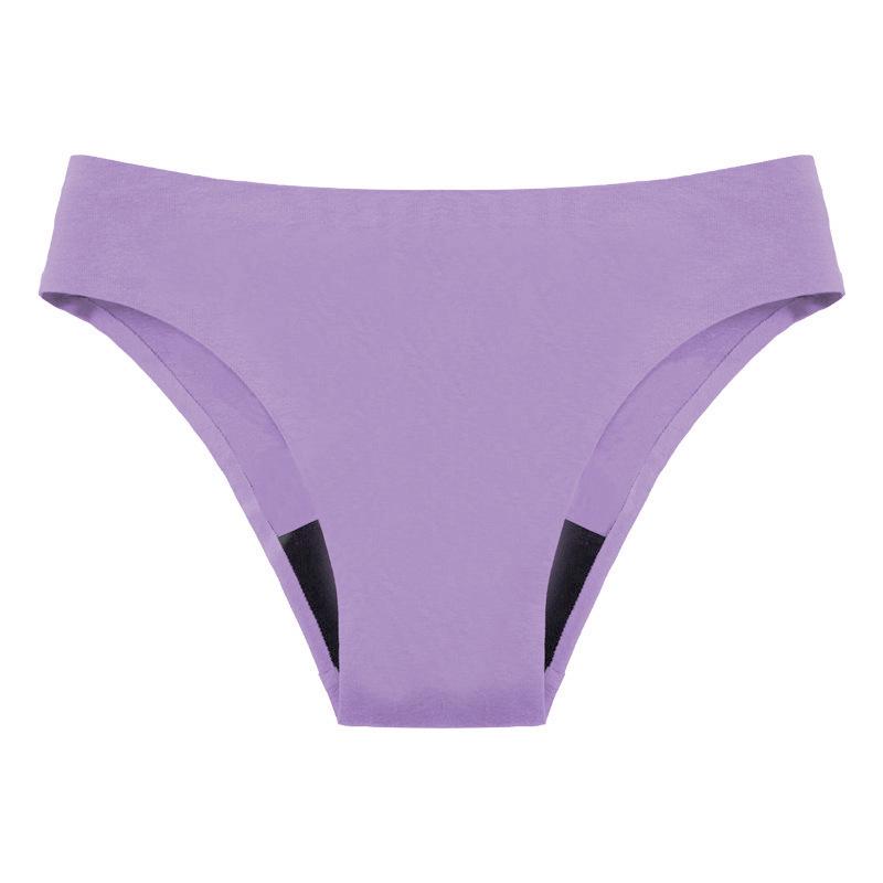 

Mid-Waist Seamless Ice Silk Physiological Panties - Women s Sexy Four-Layer Triangle Briefs 4XL фіолетовий