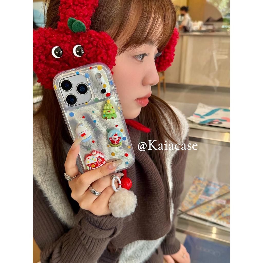 Autumn and winter cute three-dimensional Christmas tree snowman for apple 17promax mobile phone case iphone16pro new 1