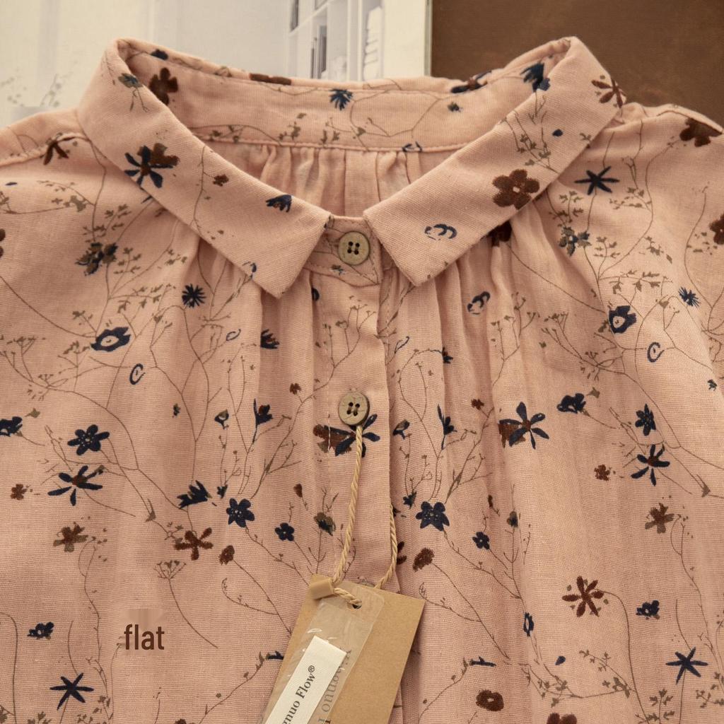 Künstlerisches Damen-Frühlingshemd aus Baumwoll-Leinen, zweilagig, späte Qing-Dynastie