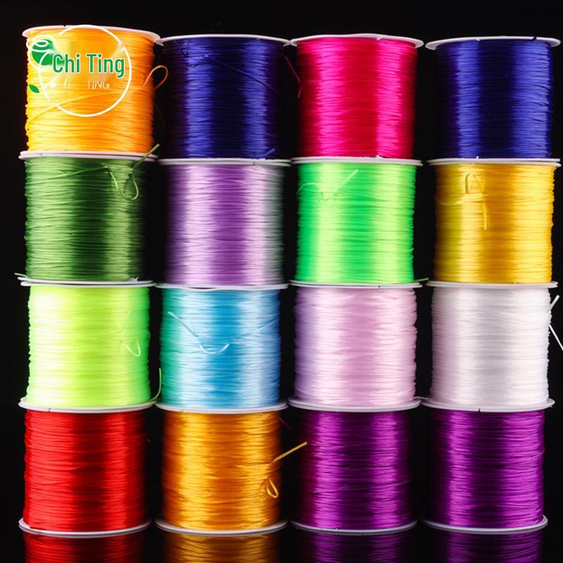 Fil Plat en Cristal Élastique pour Perles DIY et Création de Bracelets