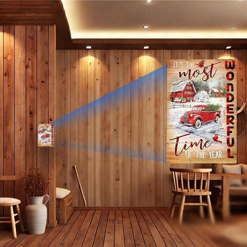 Vintage Frohe Weihnachten Retro Blechschild 12x8 Zoll - Lustige Feiertags-Wanddekoration für Zuhause, Büro, Wohnzimmer, Festliches Geschenk
