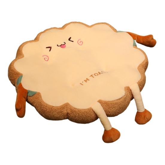 Bread Toast Cushion Cute Stuffed Chair Pad Seat Cushion with Anti-Slip Bottom for Office Chairs Kitchen Chairs Bedroom Floor Sitting