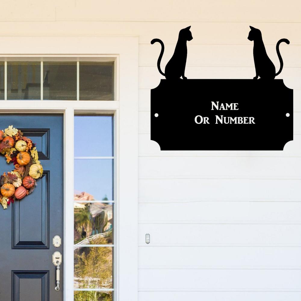 Cute Cat Metal Wall Art Sign Home Garden Decor