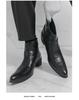 Men's Pointed Toe High-top Chelsea Boots – Large Size British Style Leather Casual Shoes