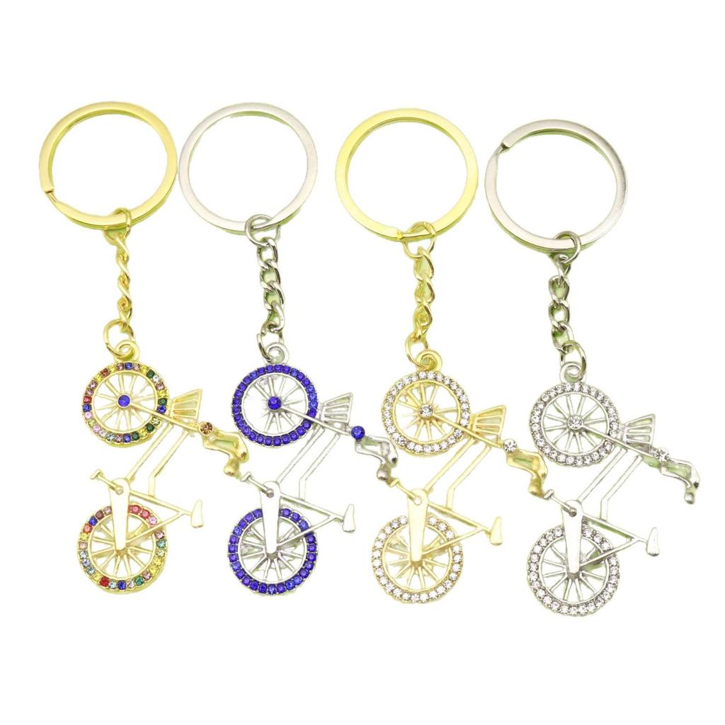 Elegant Rhinestone Bicycle Keychain Pendant