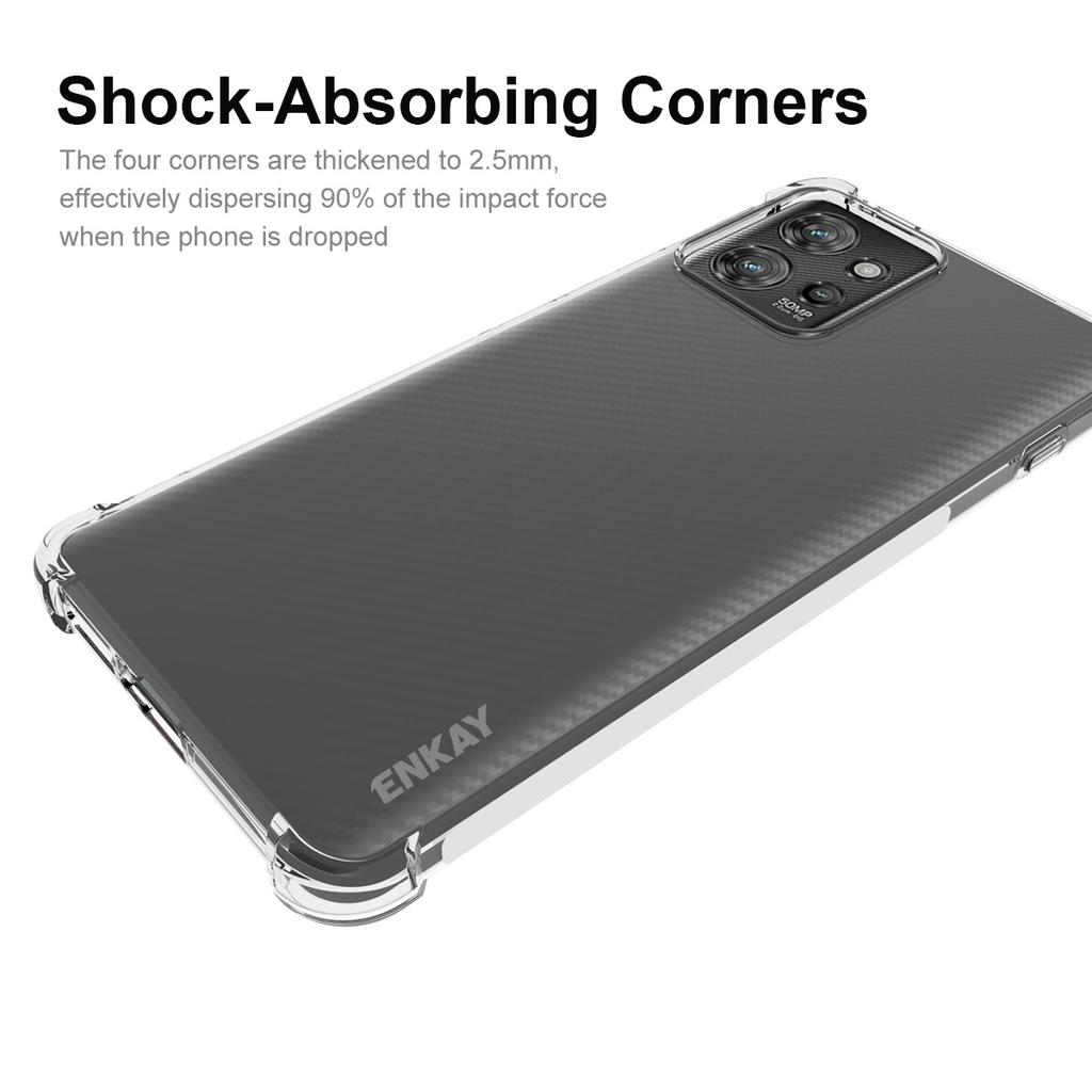 ENKAY HAT PRINCE Für Motorola ThinkPhone 5G Kristallklare TPU Hülle Anti-Rutsch Streifen Kante Handyhülle