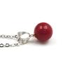 Coral Pendant Gift Wrapping Featuring 8mm Beads On a 14K White Gold Includes a 40cm Chain Be Changed To an 18K Gold Undyed Coral Blood-red (free