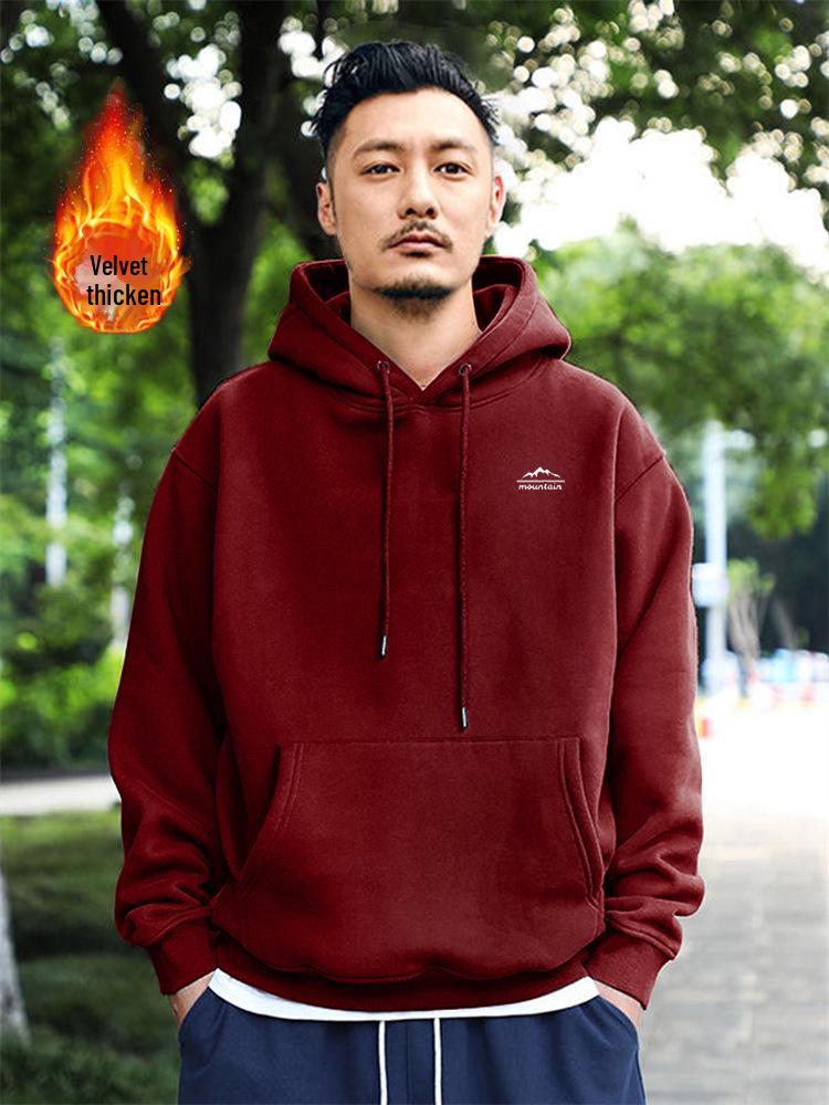 Men's Retro Heavyweight Hoodie - Korean Style Autumn/Winter Trendy Outerwear