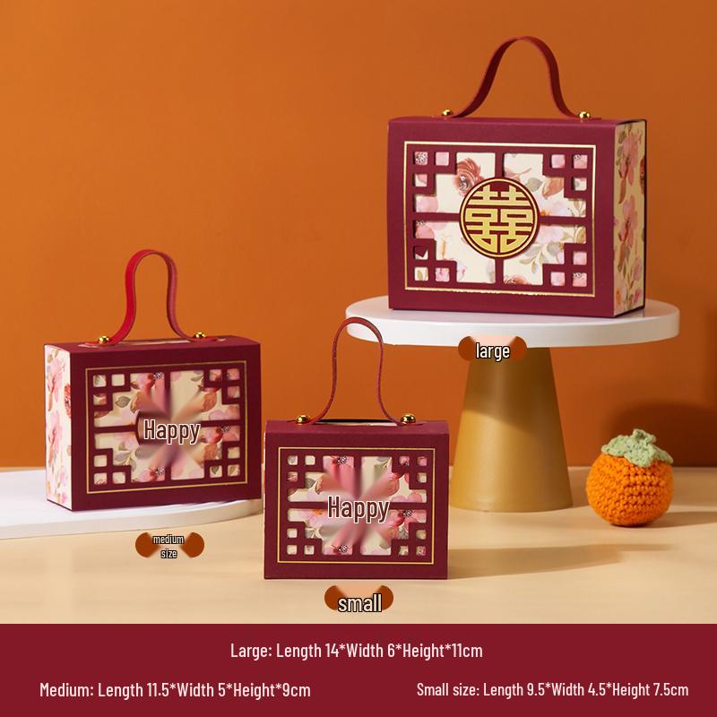 Chinese Wedding Candy Gift Box for Engagement, Wedding Car & Handheld Packaging