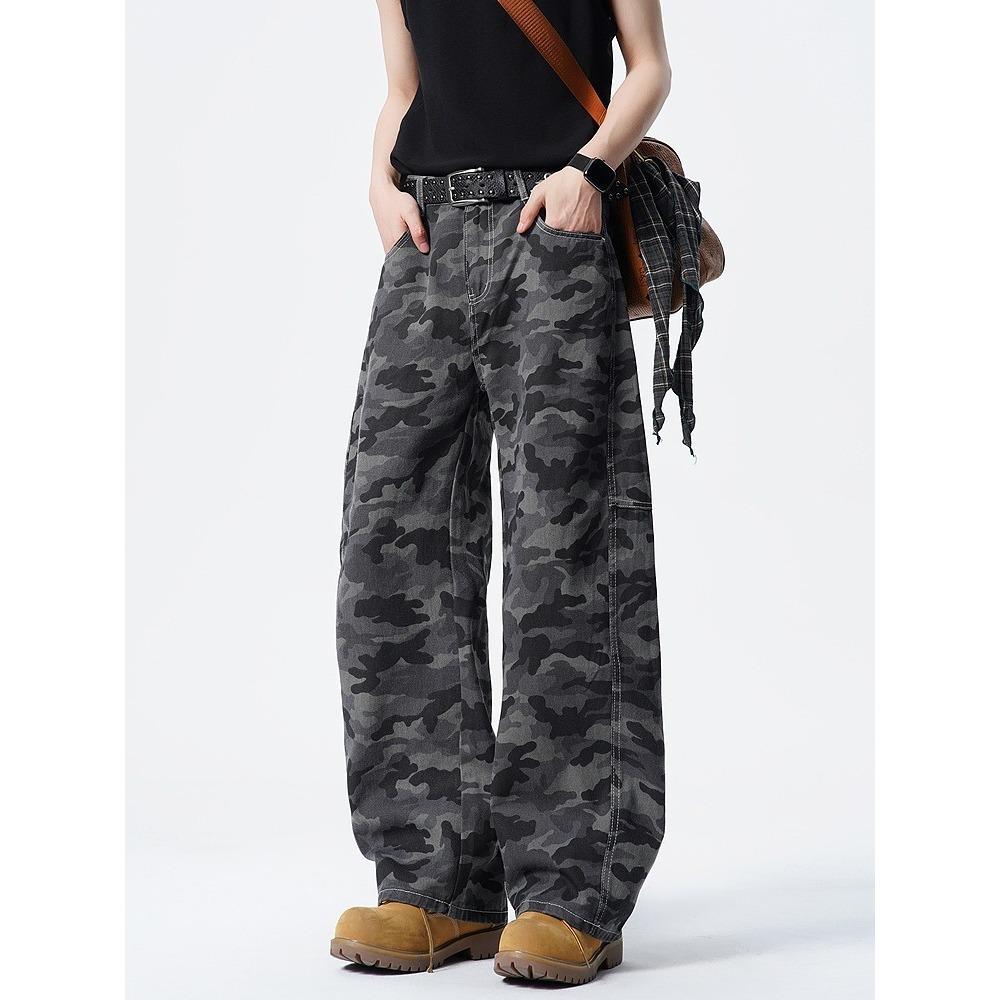 American High Street Scimitar Camouflage Overalls Men's and Women's Summer New Trendy Brand Ruffian Handsome Loose and Versatile Wide-leg Casual Pants