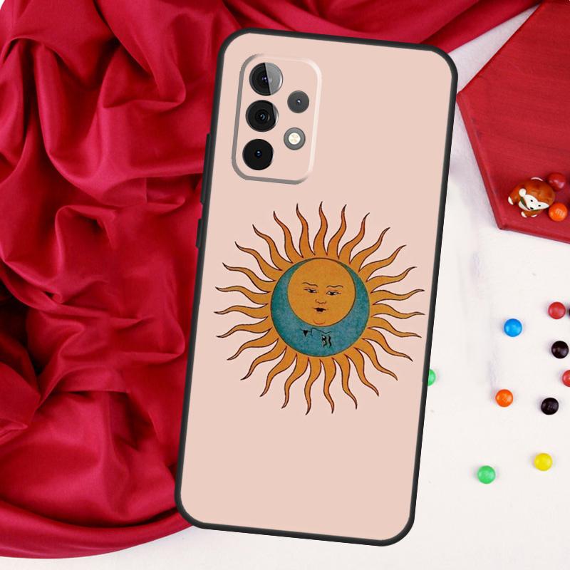 Vintage Moon and Sun Stars For Samsung Galaxy A15 A55 A53 A33 A35 A22 A32 A52 A54 A34 A14 A56 A36 A26 A16 A05 A06 Case