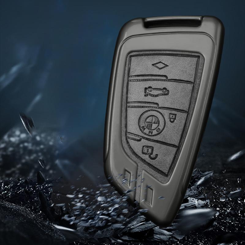 Alloy Leather Car Key Case Cover Bag For BMW 1 3 5 7 Series X1 X3 X4 X5 F10 F15 F16 F20 F30 F18 F25 M3 M4 E34 Holder Accessories