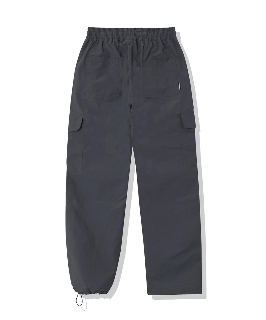 MODERMENT [Nylon] Semi-Wide String Cargo Pants [Deep Gray]