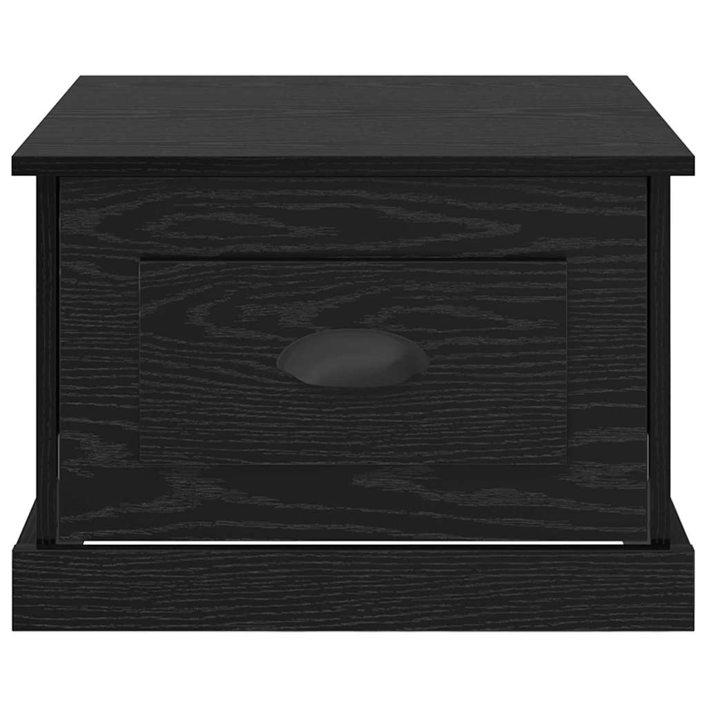 Coffee Table Black Oak Look 50 X 50 X 35 Cm Engineered Wood