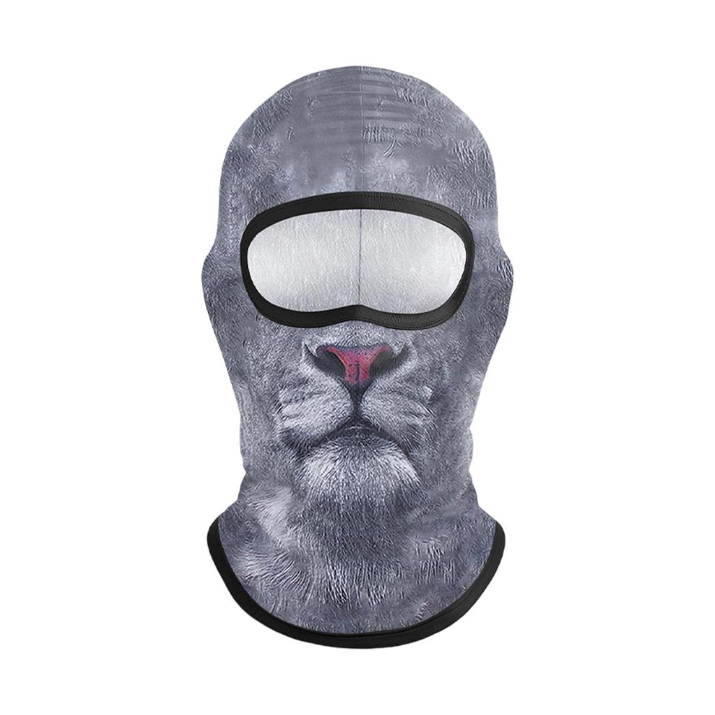 Fall Winter Pullover Hat with Cute Pet Print and Full Face Neck Cover for Outdoor Use