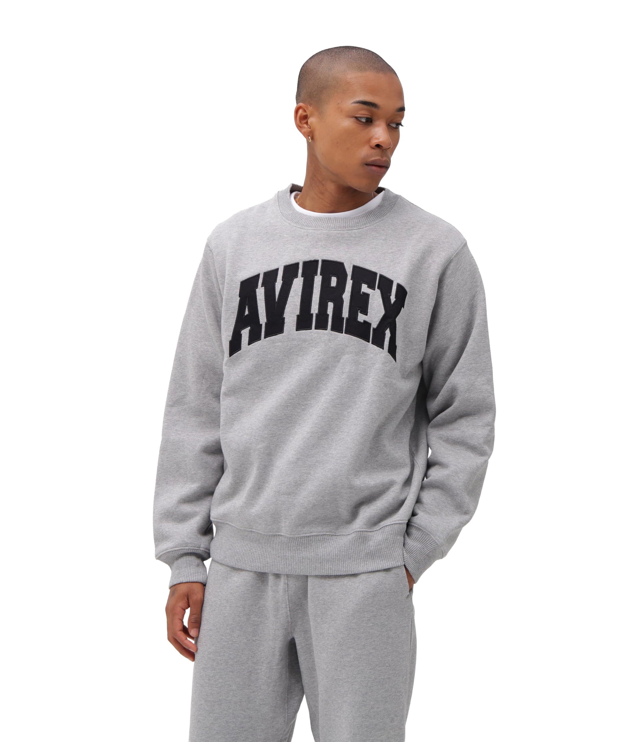 AVIREX CREW NECK L/S SWEAT LOGO 783-3932003 men s XL oxford