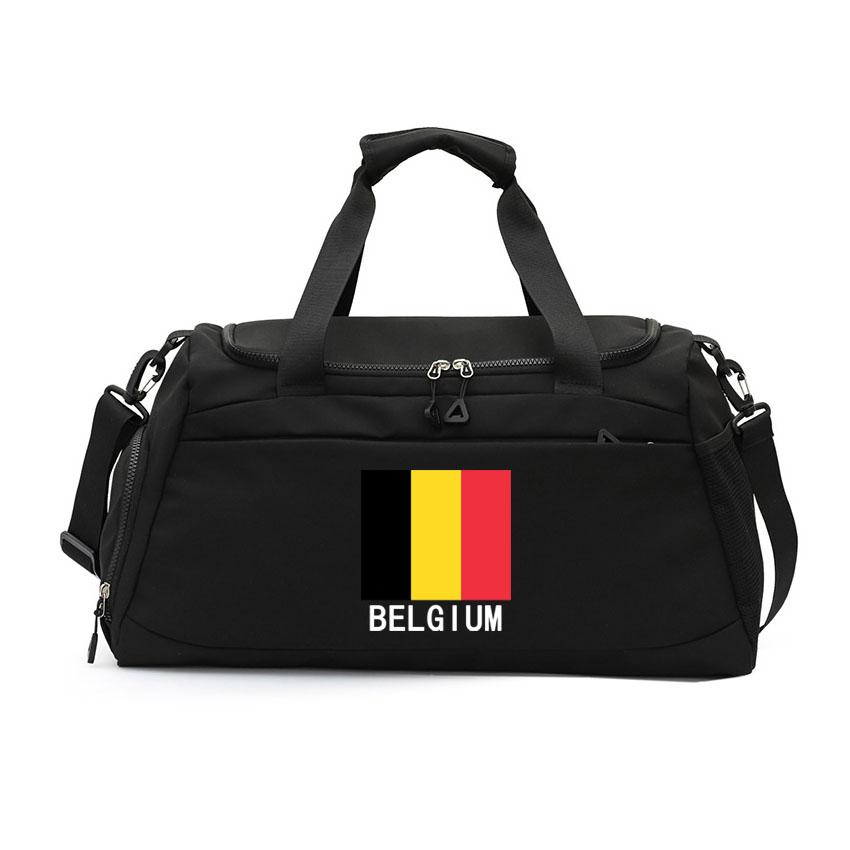 Belgium Flag Printed Shoulder Bag Large Capacity Travel Luggage Bag Basketball Handbag Fitness Yoga Couple Bag