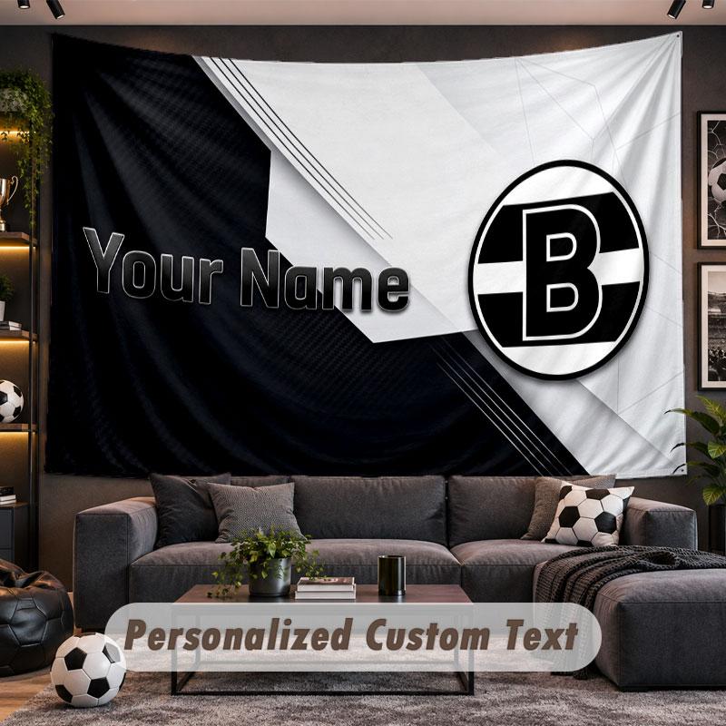 Wall Hanging Tapestry Custom NameBorussia Mönchengladbach Pattern Personalized Printed Fabric Wall Decor