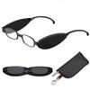 Fashion New Anti Blue Light Foldable Reading Glasses Men And Women Metal Frame Magnifying Eyewear For Elderly With Zipper Bag