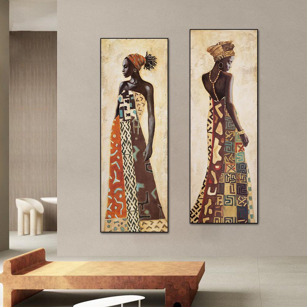 African Traditional Dancing Women Wall Art Canvas Posters and Prints Art Painting Large Size Decoration Pictures for Home Decor