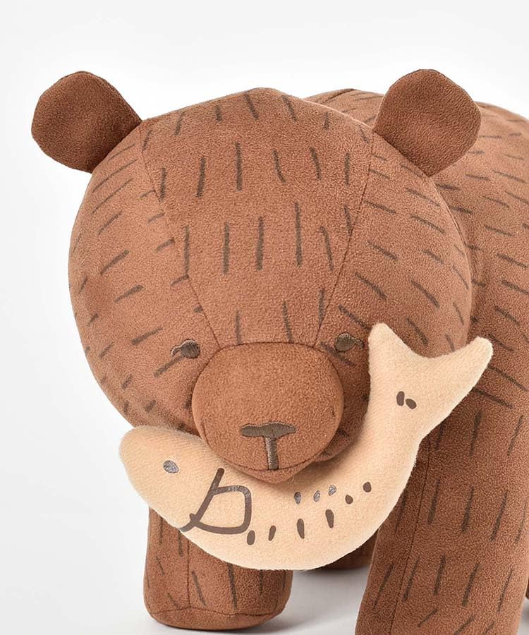 Bleu Bleu Bleuet Wood Carving Folk Craft Bear Plush Toy Mascot Large Decorative Figurine Cute Soothing Bleuet