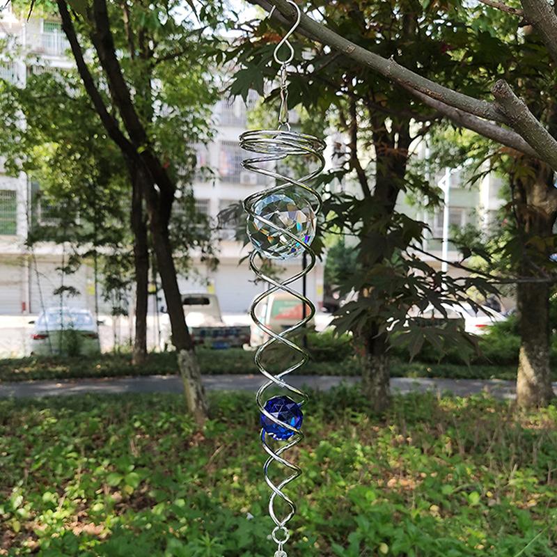 לוכד שמש רוח ספינר דקורטיבי ספירלה ספירלת רוח ספינר התבוננות בכדור ספירלה זנב רוח ספינר מייצב גבישים תלויים