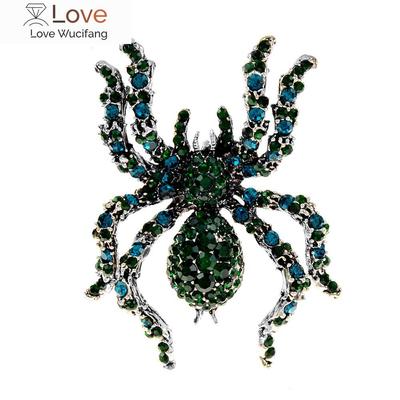 Cindy Xiang Broches de Araña Grandes con Pedrería para Mujer Pin de Insecto Vintage Joyería para Abrigo Suéter de Alta Calidad 2 Colores Disponibles