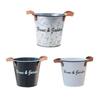 Metal Flower Pot Planters with Handles Decorative Metal Bucket Vintage-Style Country Wedding 13x12cm/5x4.7-inch Durable