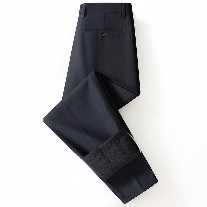 Xue Zhong Fei Men's Fleece-Lined Straight-Leg Casual Trousers