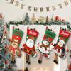 Christmas Stockings Personalized Name Family Christmas Stocking Tree Decorations 18.7 Inch Large Knitted Xmas Claus Elk Bear Stocking Gifts For Kids