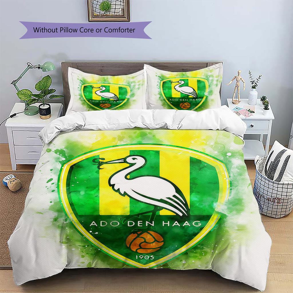 ADO Den Haag Pattern Bedding Quilt Set Home Decoration Gift (1 * Duvet Cover + 2 * Pillowcase Without Core)