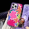 Flower Painting Art Phone Case For iPhone 16 15 14 13 12 11 Pro Max White Purple Matte Laser Metallic Aurora Funda