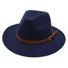 European And American Top Hat, Belt Buckle, Model Jazz Hat, Men'S And Women'S Concave Felt Hat, Woolen Hat, Fedora Hat