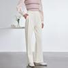 JOY SPEAKER Women's Pure Color Straight-Leg Elastic Waist Casual Pants
