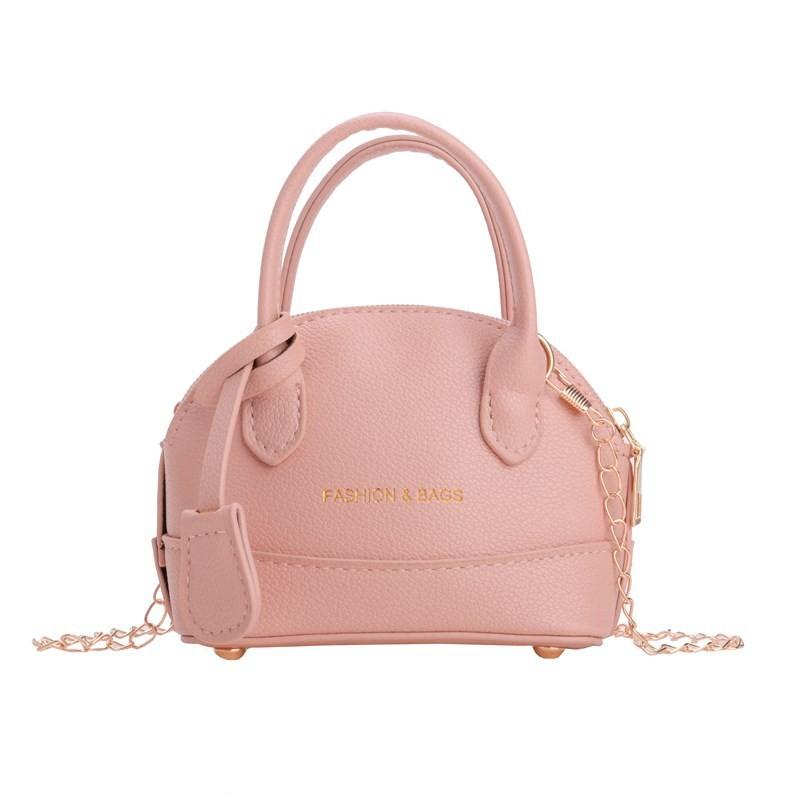 Color Unisex Solid Mini Pu Shell Bags Stitch Detail Children School Outings