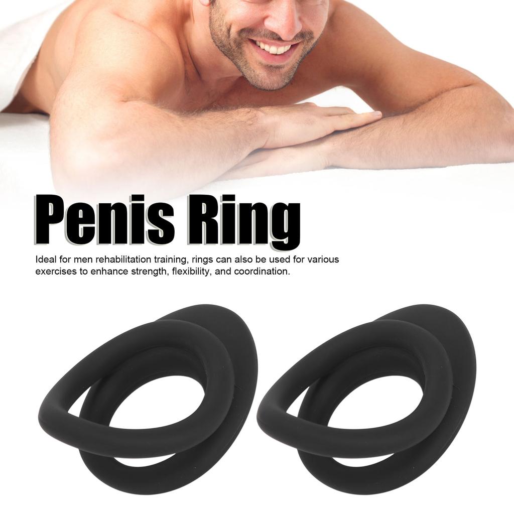 2pcs Penis Ring Super Elasticity Stronger Erection Soft Stretchy Cock Ring for Gentlemen