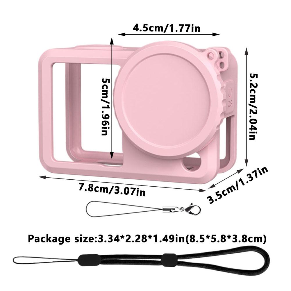 Silicone Protective Case For DJI Action 6 Full Body Cover Lens Cap Anti Loss Rope Silicone Rubber Protector Camera Accessories