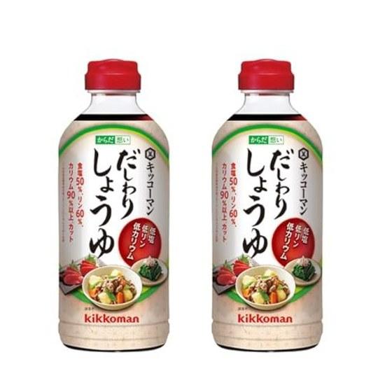 Nisshin Oillio Kikkoman Dashiwari Soy Sauce 500ml2 bottles low salt phosphorus potassium body-friendly series non-GMO soybeans