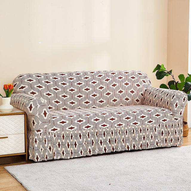 Seat Sofa Cover For Living Room Elastic Floral Sofa Skirt Covers Stretch Spandex L Shape Couch Armchair Slipcovers Home