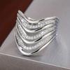 European and American Fashion Geometric Multi-layer Ring, Women's Exquisite Sparkling Inlaid Zircon Party Jewelry Gift