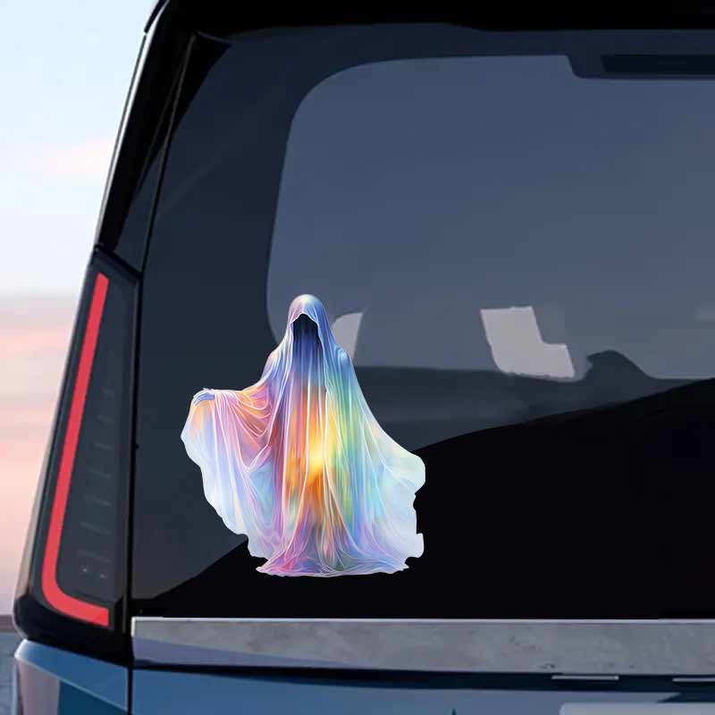 Rainbow Ghost Car Stickers Waterproof Vinyl Decals Auto Body Window Bumper Decor Motorcycle Helmet Stickers TM196