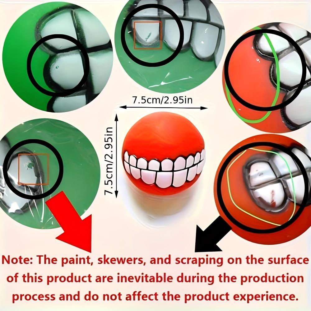 1Pc Random Color Assorted Varieties Teeth Pattern Dog Chew Ball Toy - Squeak Toys for Aggressive Chewers, Tough and Durable