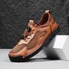 2025 mesh men's shoes 2025 summer breathable leather mesh men's casual shoes hollow mesh shoes